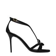Balmain Black Leather Stiletto Heel Sandals