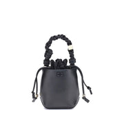 Ganni Black Recycled Leather Backet Bag