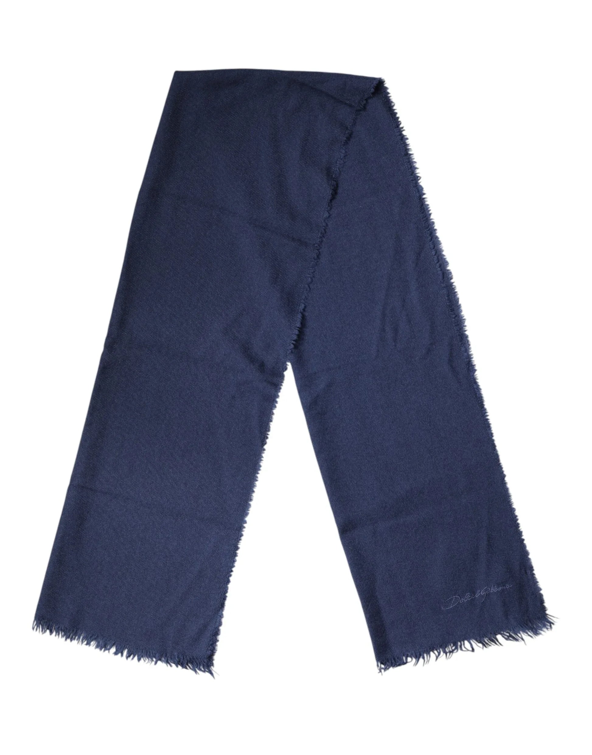 Dolce & Gabbana Scarf Blue Cashmere Neck Wrap Shawl Men - Zachava