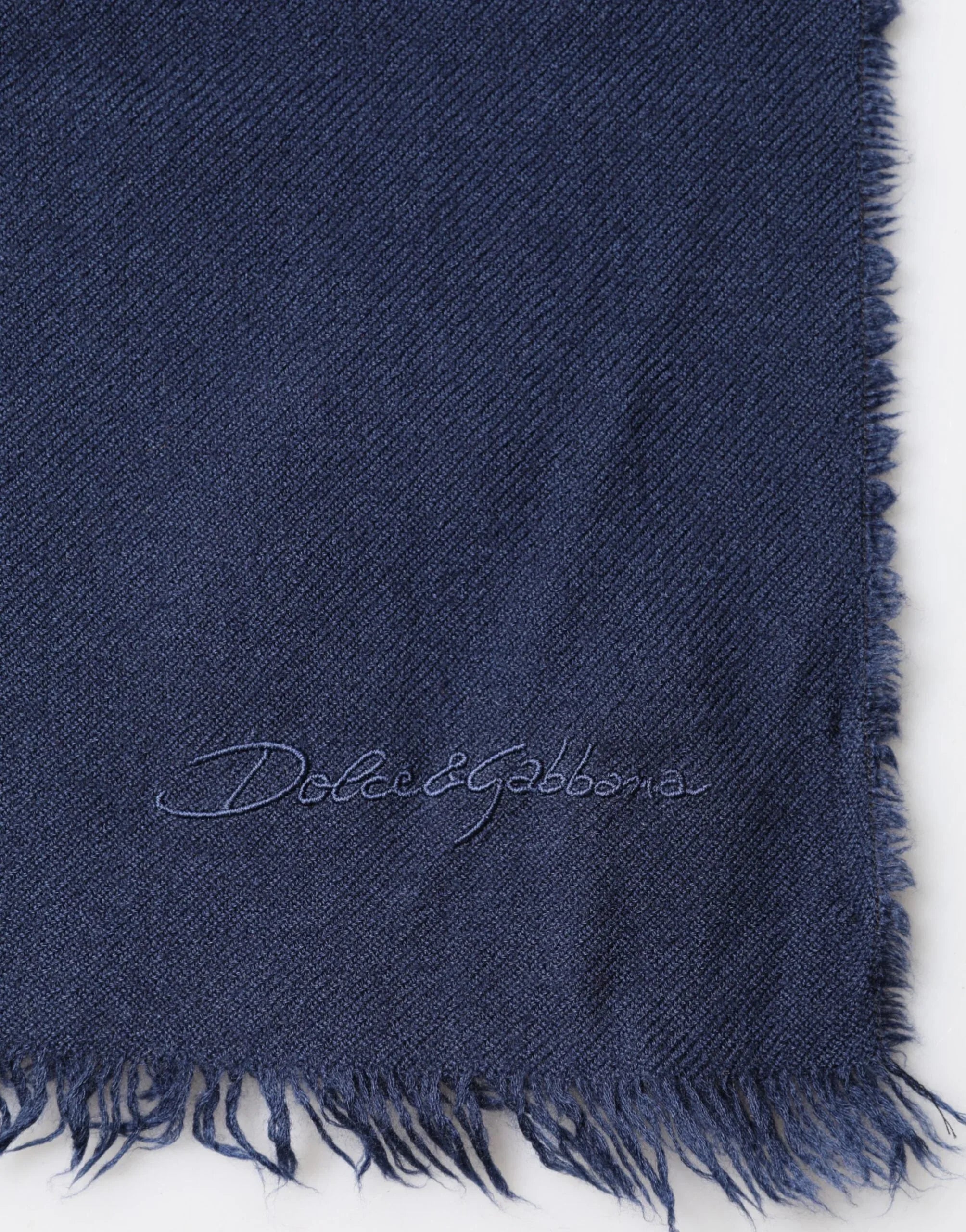 Dolce & Gabbana Scarf Blue Cashmere Neck Wrap Shawl Men - Zachava