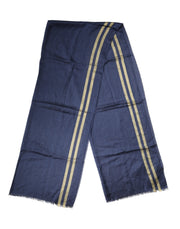 Dolce & Gabbana Blue Cashmere Neck Wrap Shawl Fringes Scarf for Women