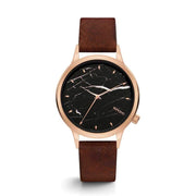 Komono Red Leather Dress Watch
