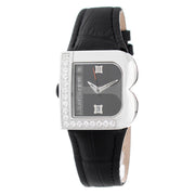 Laura Biagiotti Black Leather Dress Watch