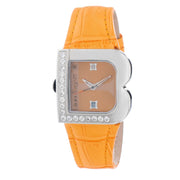 Laura Biagiotti Orange Leather Dress Watch