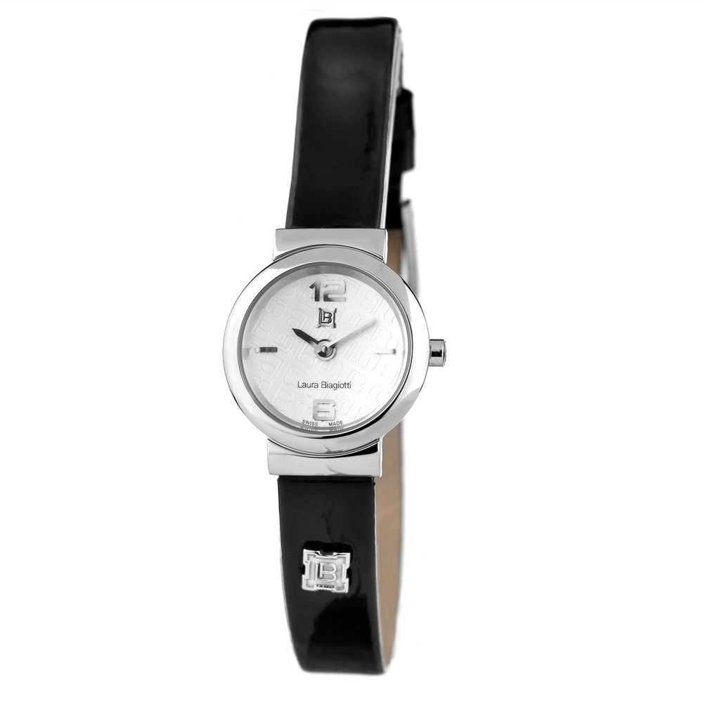 Laura Biagiotti Black Leather Dress Watch