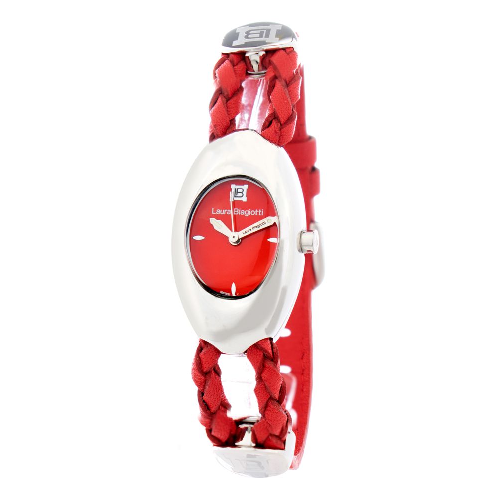 Laura Biagiotti Red Leather Dress Watch