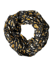 Dolce & Gabbana Black Jazz Club Print Neck Wrap Shawl Scarf for Men