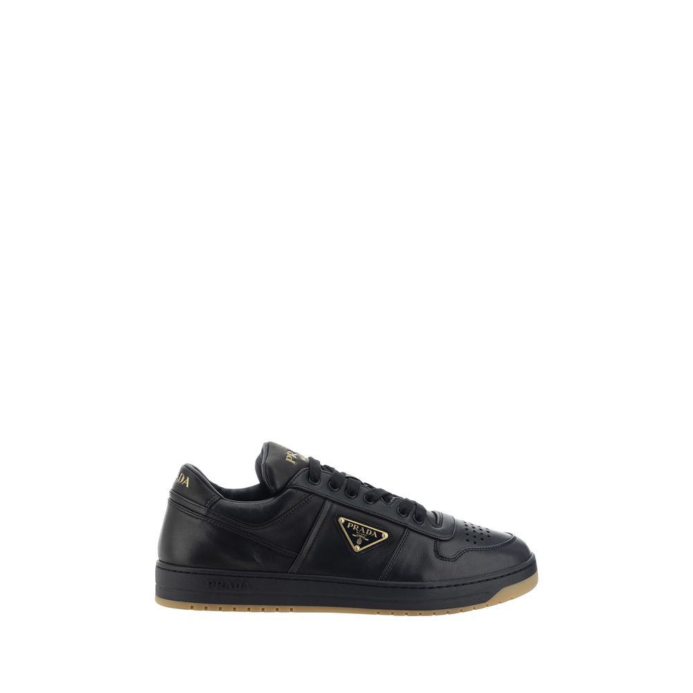 Prada Black Calf Leather Bos Taurus Low Top Sneakers Main image