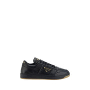Prada Black Calf Leather Bos Taurus Low Top Sneakers