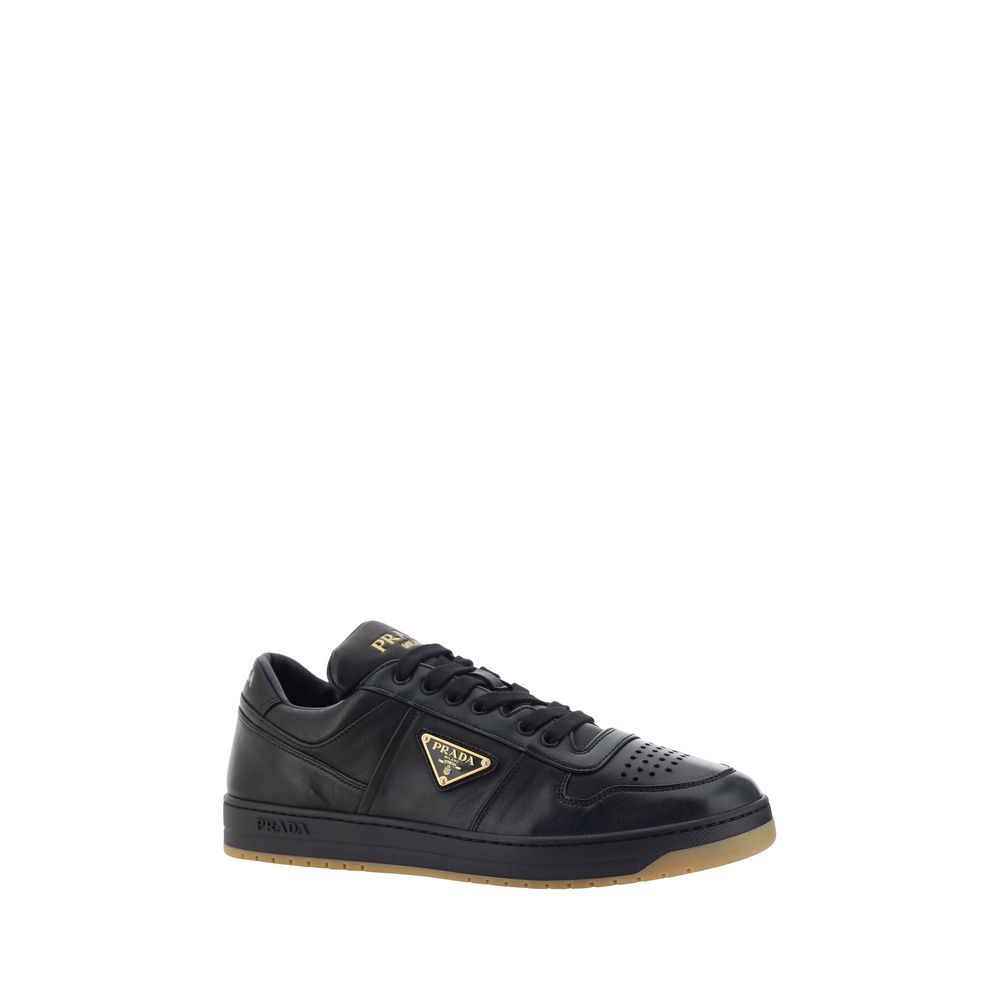 Prada Black Calf Leather Bos Taurus Low Top Sneakers Secondary image