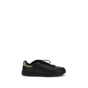 Burberry Black Calf Leather Bos Taurus Low Top Sneakers