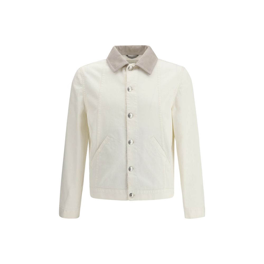 Brunello Cucinelli White Cotton Denim Jacket Main image