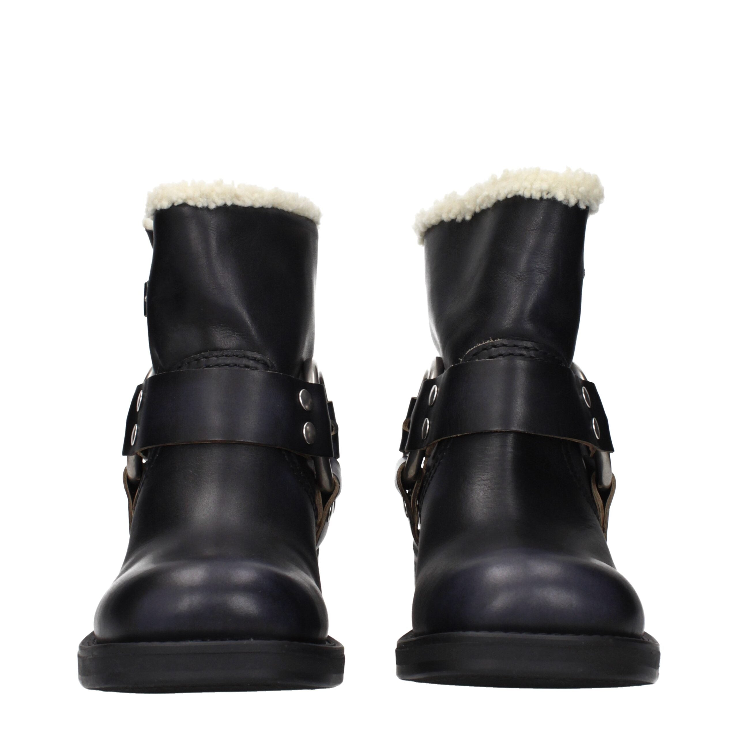 Miu Miu Black Leather Ankle Boots
