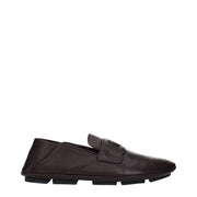 Dolce & Gabbana Brown Leather Slip-On Loafers