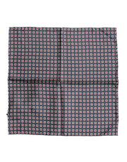 Dolce & Gabbana Blue Patterned Silk Square Handkerchief Scarf for Men
