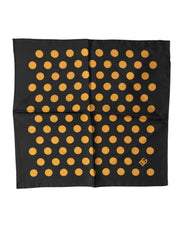 Dolce & Gabbana Black Polka Dot Square Handkerchief Scarf for Men