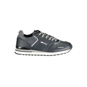 Gas Blue Polyurethane Men Sneaker