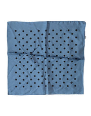 Dolce & Gabbana Blue Polka Dot Square Handkerchief Scarf for Men