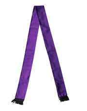 Dolce & Gabbana Violet Silk Fringes Neck Wrap Foulard Scarf for Men