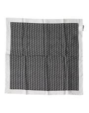Dolce & Gabbana White Black Patterned Square Foulard Scarf for Men