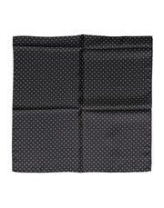 Dolce & Gabbana Black Polka Dot Silk Square Foulard Scarf for Women