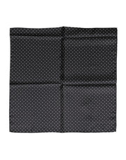 Dolce & Gabbana Black Polka Dot Silk Square Foulard Scarf