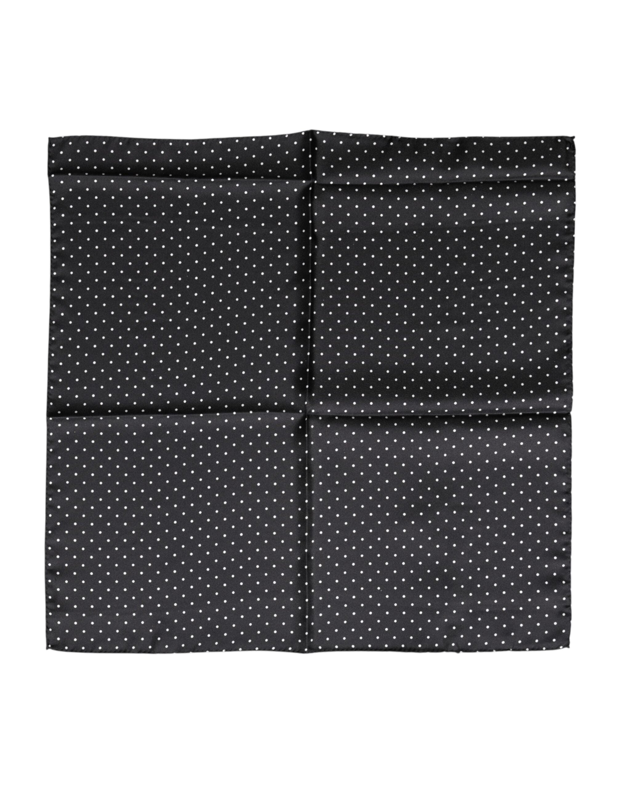 Dolce & Gabbana Black Polka Dot Silk Square Foulard Scarf for Women