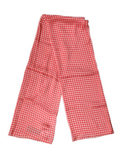 Dolce & Gabbana Red Checkered Silk Neck Wrap Shawl Scarf for Men