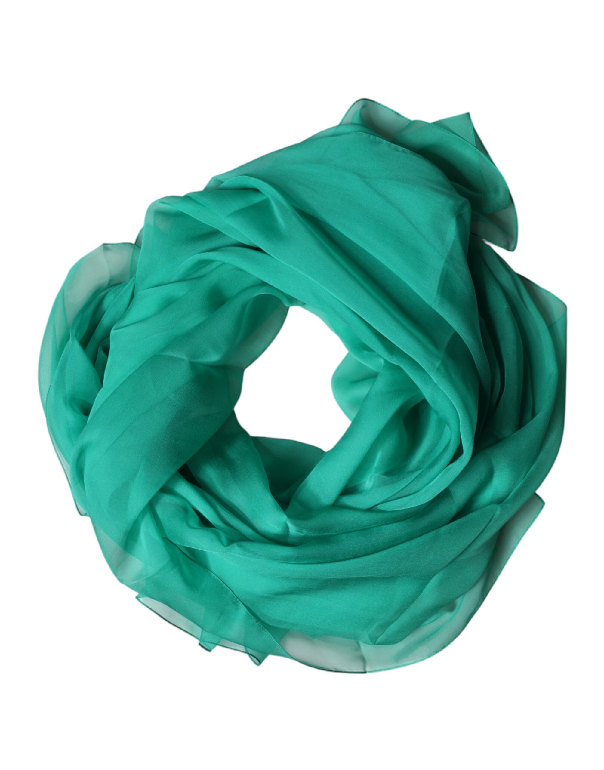 Dolce & Gabbana Green Stole Silk Neck Wrap Shawl Scarf for Men