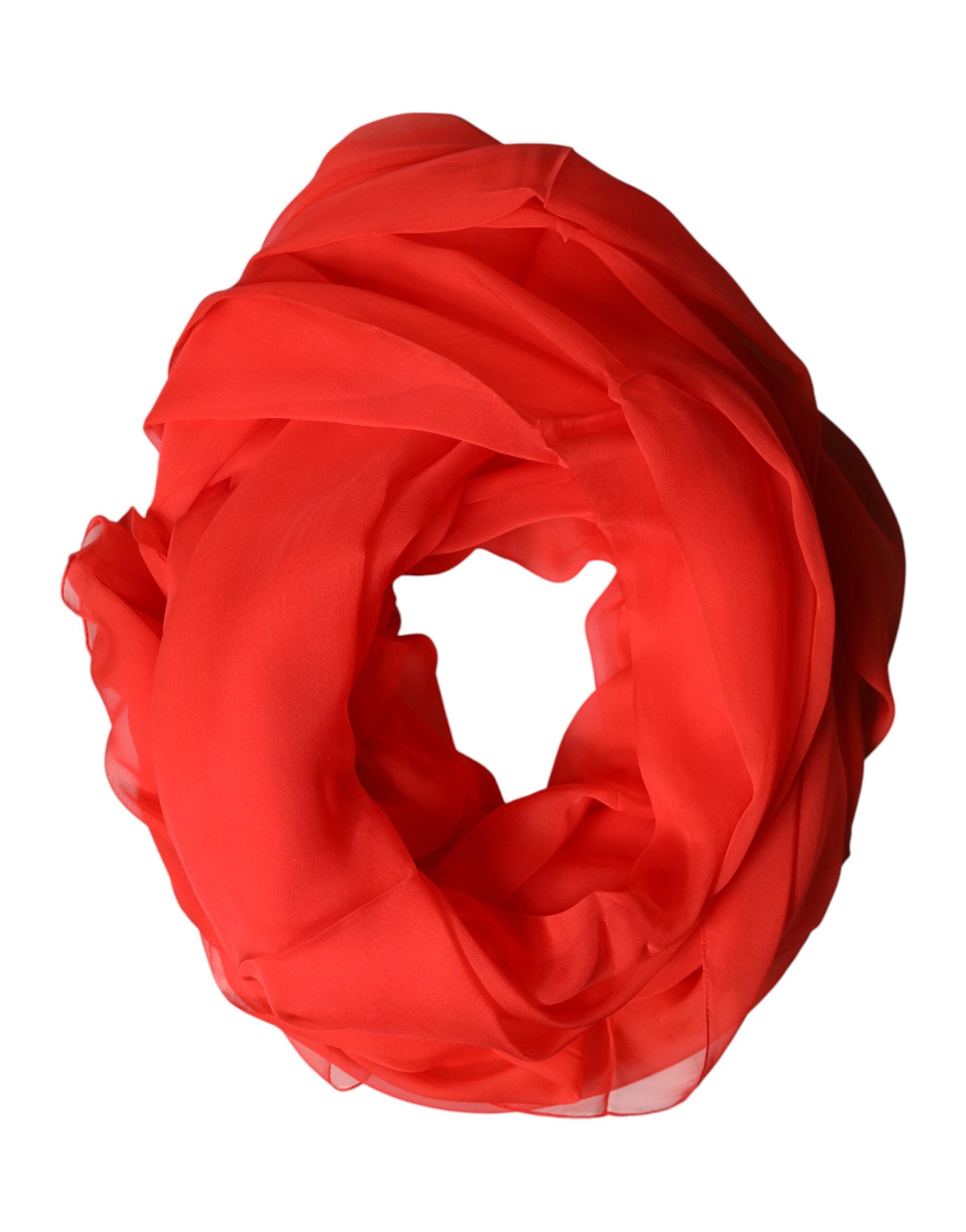 Dolce & Gabbana Red Stole Silk Neck Wrap Shawl Scarf for Men