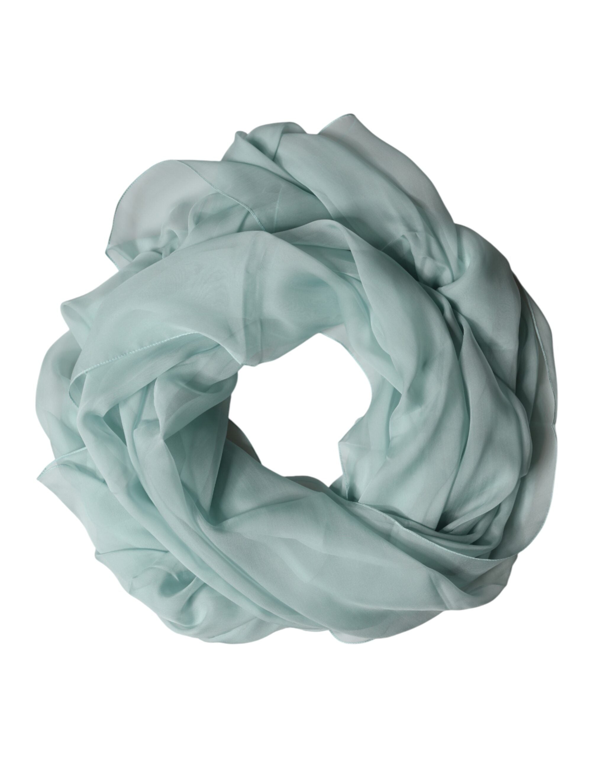 Dolce & Gabbana Light Teal Silk Stole Neck Wrap Shawl Scarf for Men