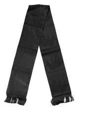 Dolce & Gabbana Black Satin Silk Fringes Neck Foulard Scarf for Men