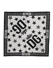 Dolce & Gabbana White DG Crown Print Square Foulard 52cm x 50.5cm Scarf