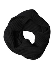 Dolce & Gabbana Black Cashmere Knit Neck Wrap Shawl 202cm x 26cm Scarf for Men