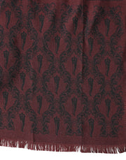 Dolce & Gabbana Maroon Patterned Silk Wrap Foulard Men 133cm x 22cm Scarf