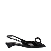 Prada Black Leather Flat Sandals