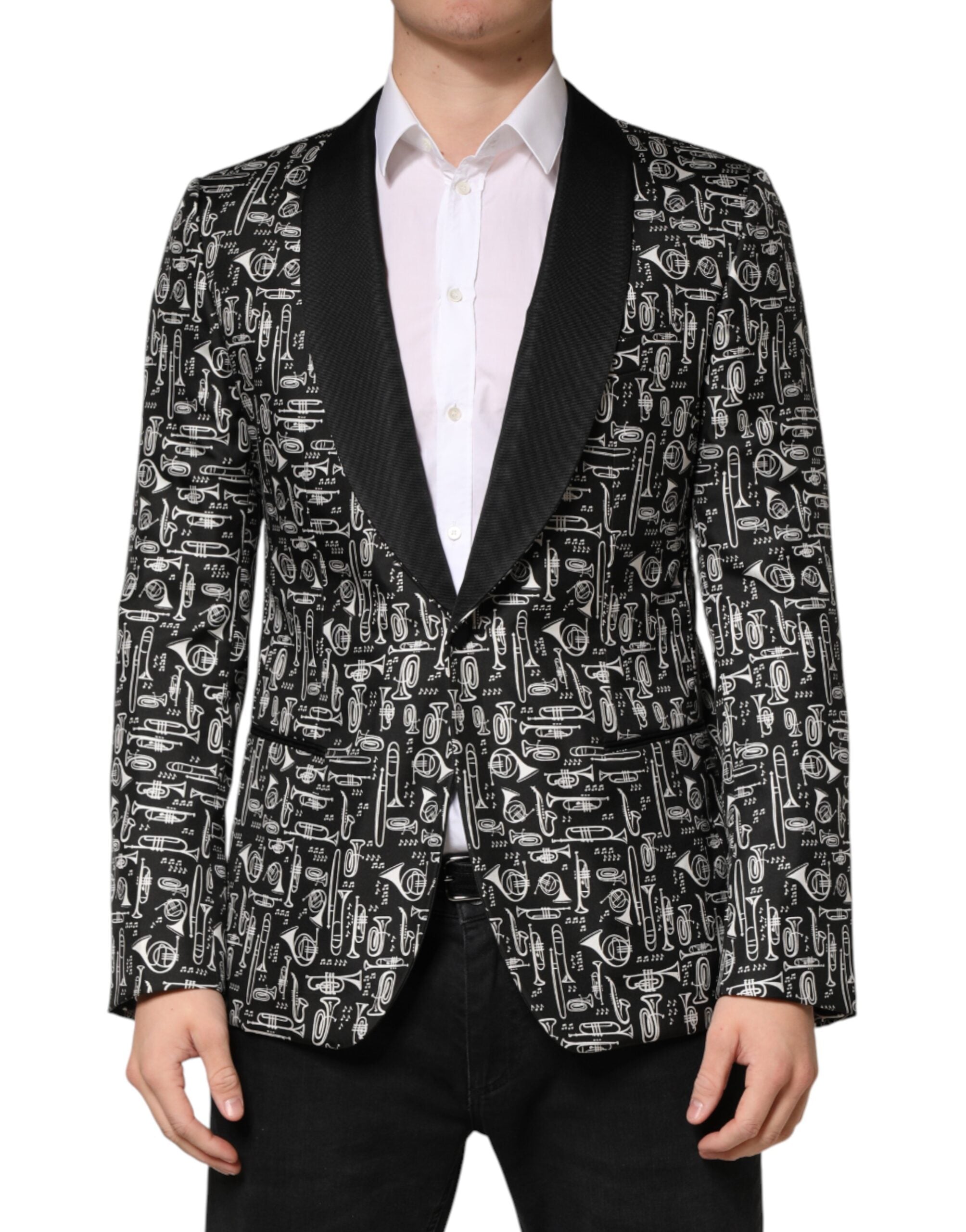 Dolce & Gabbana Black Jazz Club Silk Single Breasted Blazer Main image