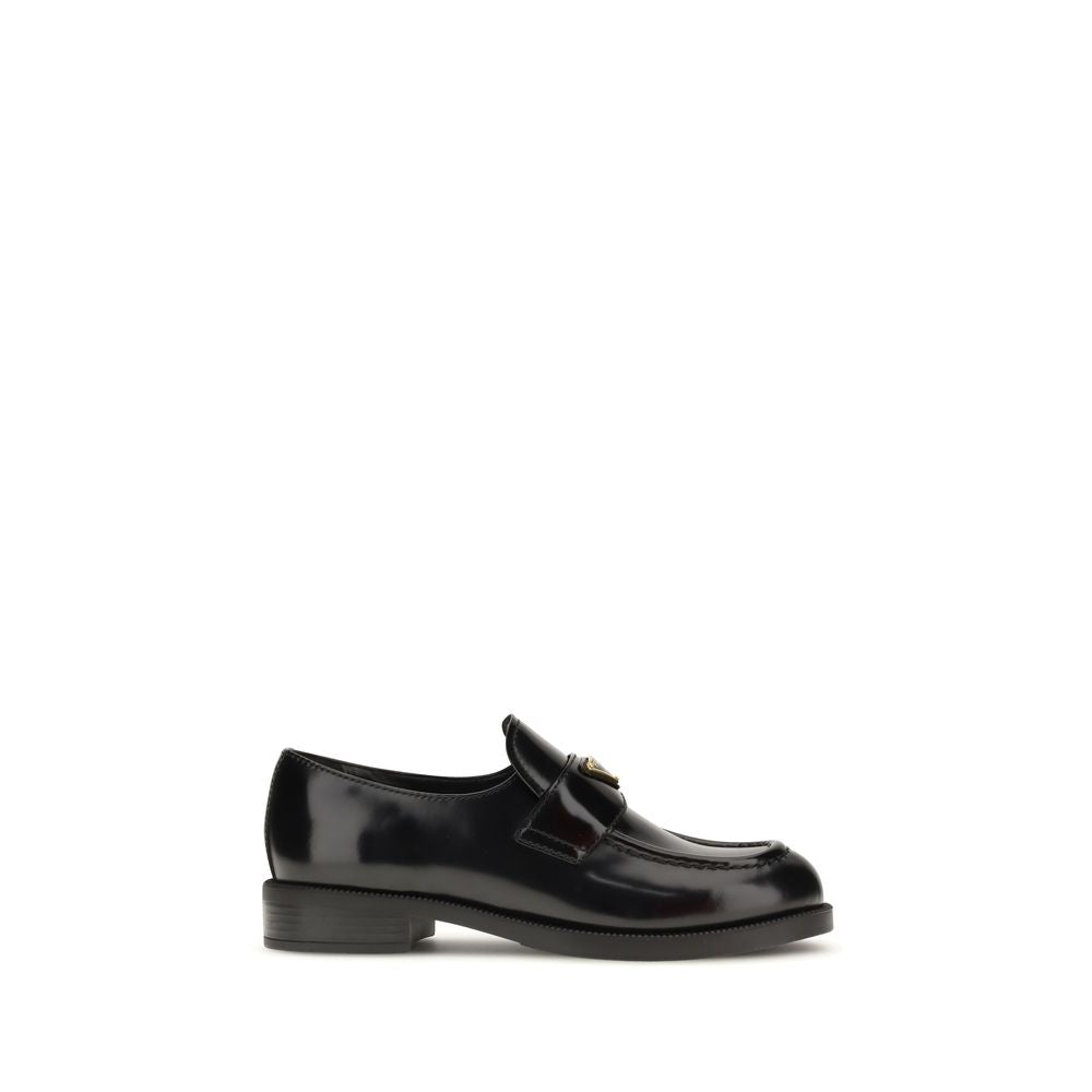Prada Black Calf Leather Bos Taurus Slip-On Loafers Main image