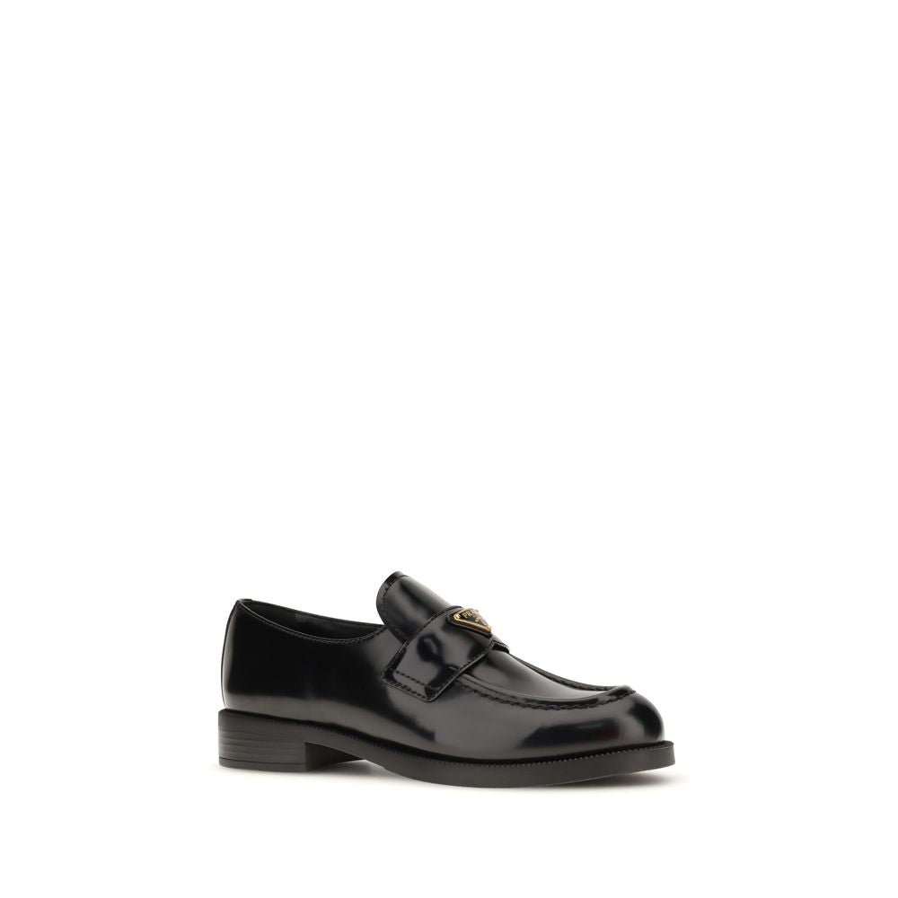 Prada Black Calf Leather Bos Taurus Slip-On Loafers Secondary image