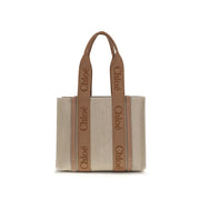 Chloé Beige Linen Shoulder Bag