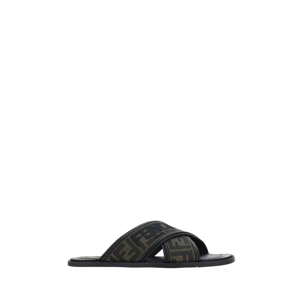 Fendi Black Calf Leather Bos Taurus Sandals - Zachava Main image