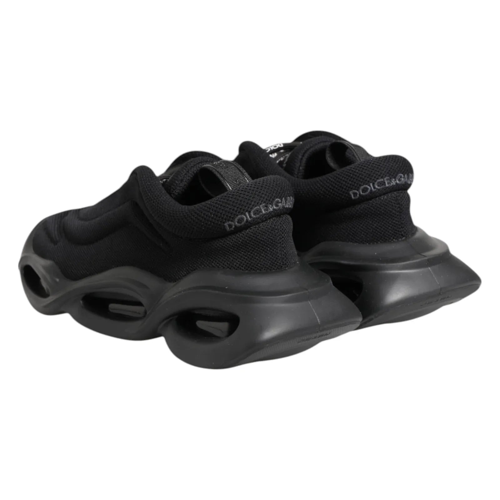Dolce & Gabbana Black Slip On Low Top Wave Sneakers Shoes - Zachava