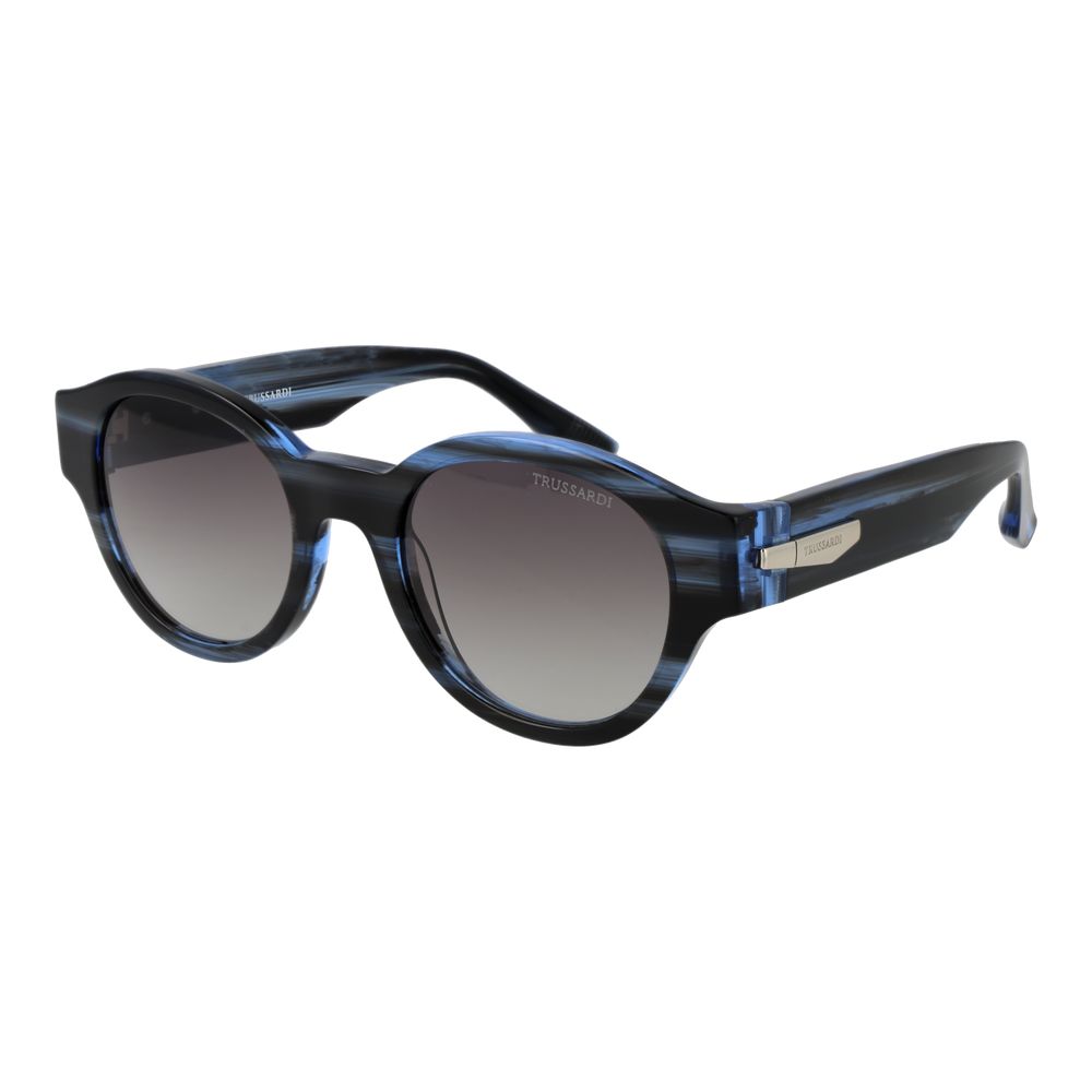 Trussardi Men's Round Sunglasses – Black Acetate