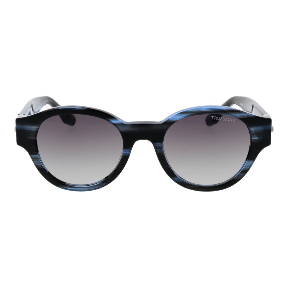 Trussardi Men's Round Sunglasses – Black Acetate