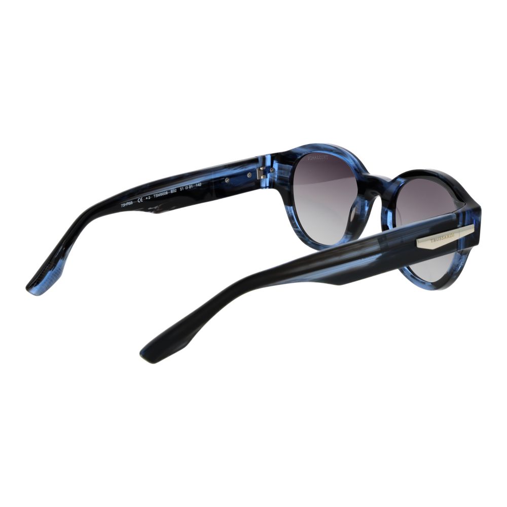 Trussardi Men's Round Sunglasses – Black Acetate