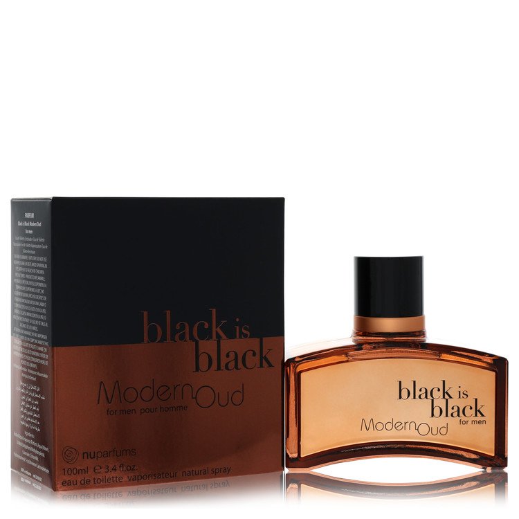 Black is Black Modern Oud by Nu Parfums Eau De Toilette Spray 3.4 oz for Men