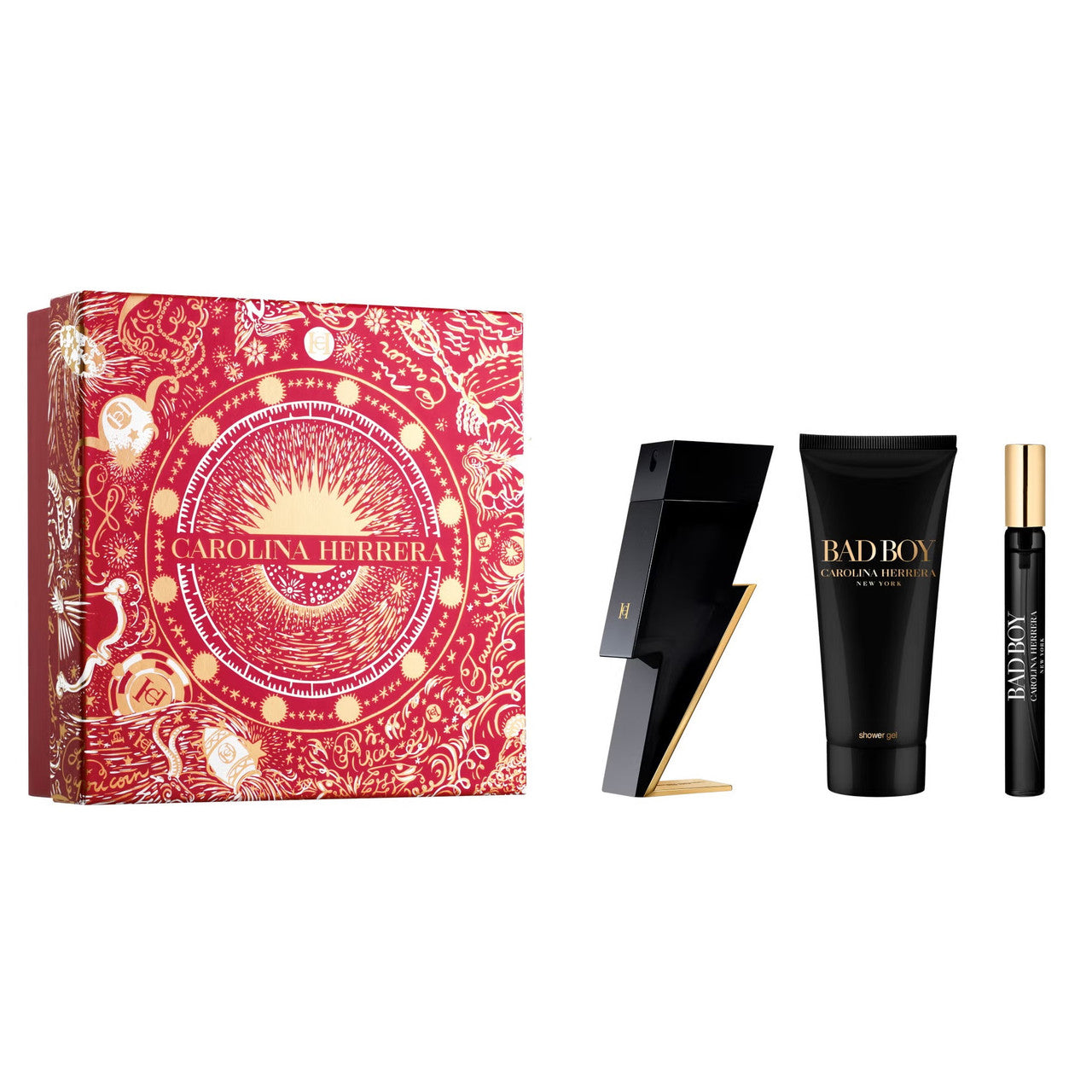 CAROLINA HERRERA BAD BOY 3 PCS SET: 3.4 EAU DE TOILETTE SPRAY + 0.33 OZ EAU DE TOILETTE SPRAY + 3.4 SHOWER GEL Main image