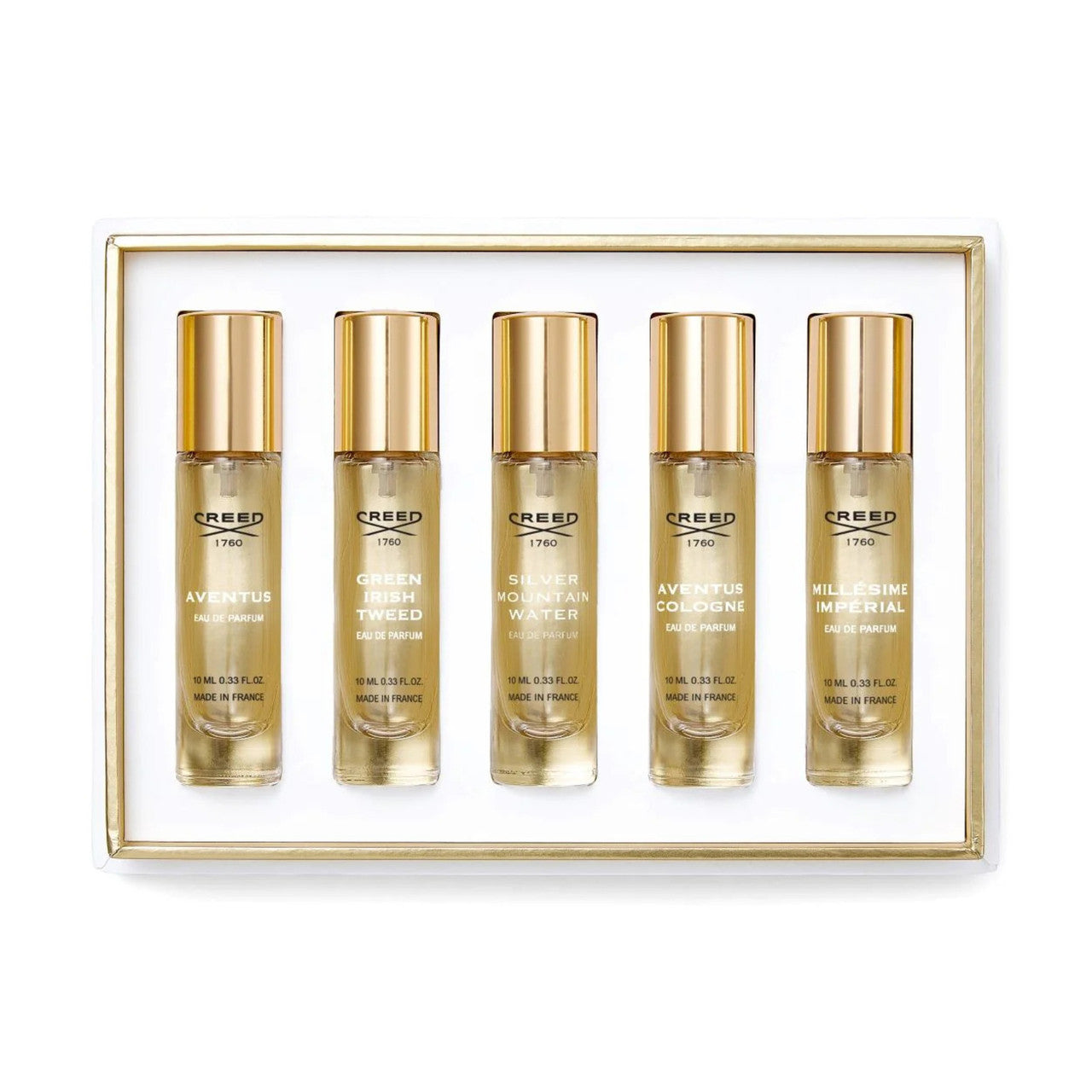 CREED 5 * 0.33 EAU DE PARFUM SPRAY SET FOR MEN: AVENTUS + SILVER MOUNTAIN WATER + AVENTUS COLOGNE + GREEN IRISH TWEED  + MILLESIME IMPERIAL Main image