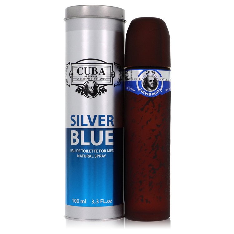 Cuba Silver Blue Eau De Toilette Spray By Fragluxe, Cologne for Men, available at zachava.com