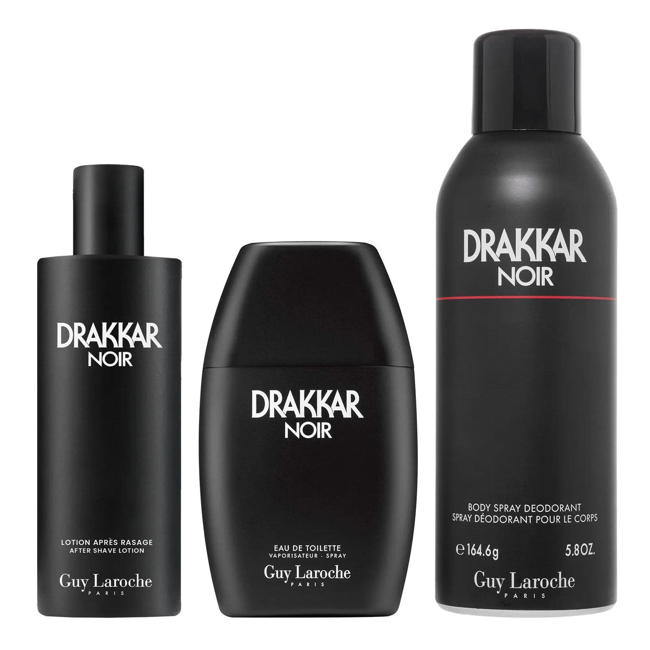 DRAKKAR NOIR 3 PCS SET FOR MEN: 3.4 EAU DE TOILETTE SPRAY + 3.3 AFTER SHAVE LOTION + 5.8 DEODORANT SPRAY Main image